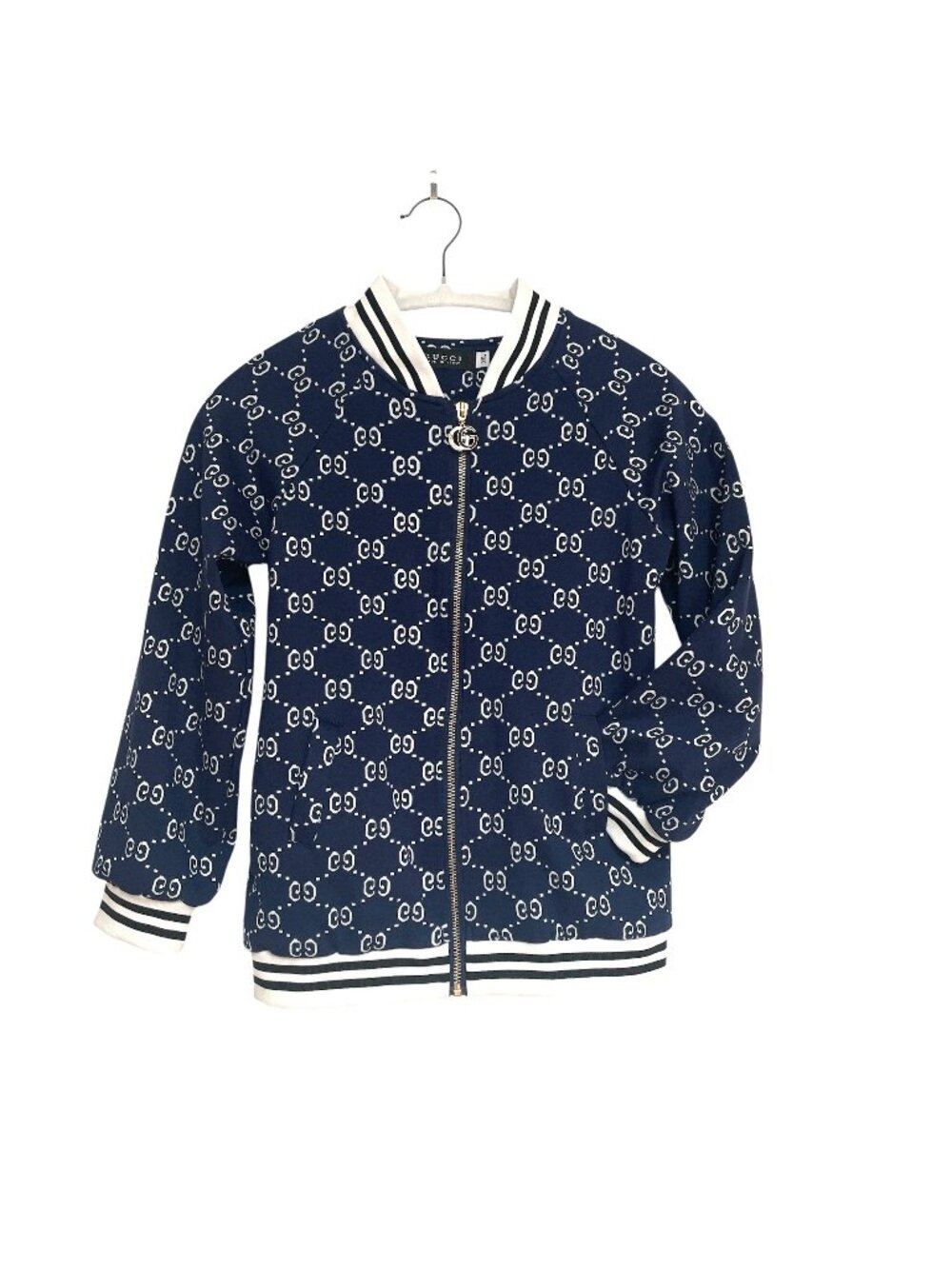 Navy blue with white letters print girls cardigan. 10